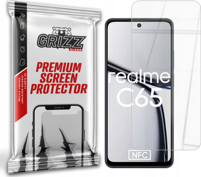 Xham mbrojtës Grizz HybridGlass 9H për Realme C65, 9H, transparent