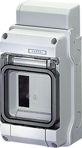 Kuti shpërndarëse Hensel Modular KV 9103, 1 x 3 module, IP65, derë transparente