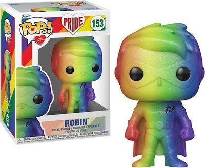 Figurë koleksionuese Funko Pop DC Comics Robin Pride, 9 cm, shumëngjyrëshe