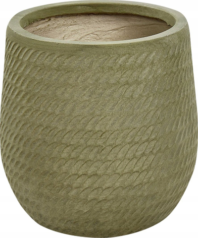 Vazo lulesh Beliani LIVADIA, diametër 27 cm, fiber clay, e gjelbër