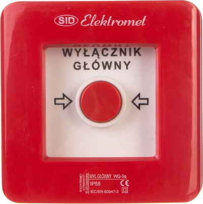 Çelës kryesor alarmi Elektromet WG 5s 921429, 4Z 12A, IP55, i kuq