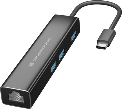 USB hub Conceptronic DONN07B, 4x USB 3.2, RJ45, i zi
