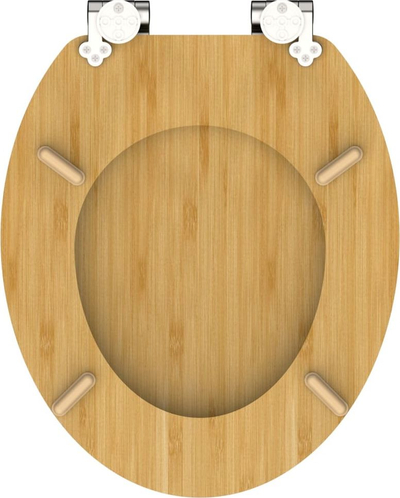 Kapak WC SCHÜTTE bambu, soft close, formë ovale, ngjyrë druri natyrale