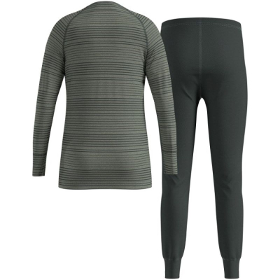Set termo fëmijësh Odlo Active Warm, madhësia 128 cm, me mëngë të gjata, gri