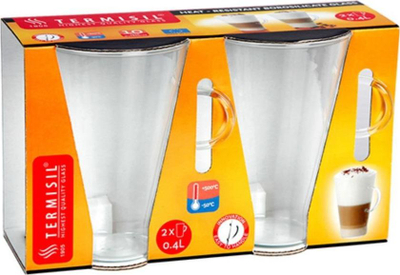 Сет чаши Woł Glasses Caffe Latte, 2 парчиња, 400 ml, транспарентни
