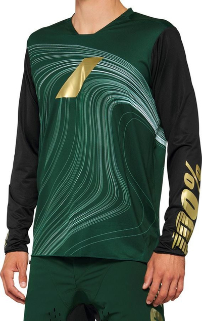 Bluzë çiklizmi 100% R-CORE X LE, me mëngë t’gjata, për enduro DH, forest green, XL