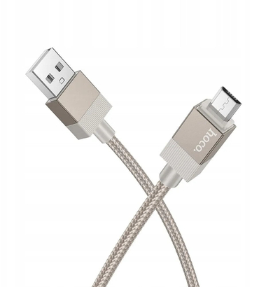 Kabllo karikimi Hoco X110 USB në Micro USB, 3A, 1m, ngjyrë ari