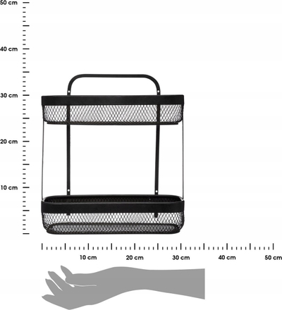 Raft muri metalik 5five Mayaj, 2 kate, 31x12x34.5cm, i zi
