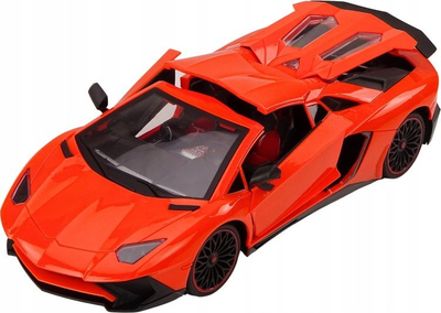 Makina lodër me telekomandë RC Sports Car 1:12, dritë edhe zë, portokalli