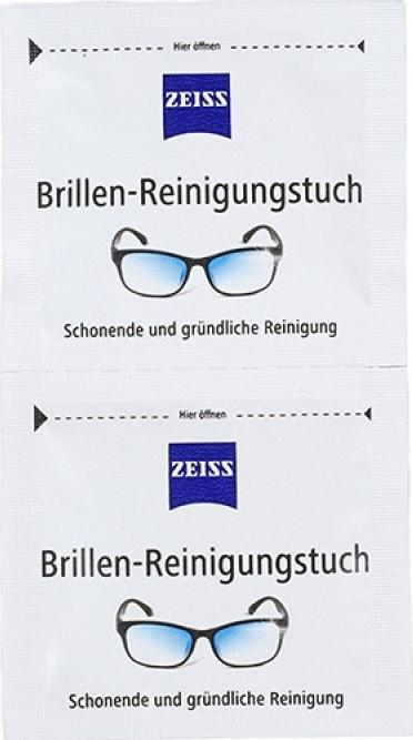Крпи за чистење на очила Zeiss Eyeglass Cleaning Wipes, 10 парчиња, за еднократна употреба, бели