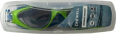 Syze noti Crowell Swimming Goggles, me rrip të rregullueshëm, për kalamoj dhe të rritur, blu jeshile