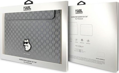 Hollëse laptopi Karl Lagerfeld Saffiano Monogram Choupette KL, deri 14", lëkurë sintetike, e zezë