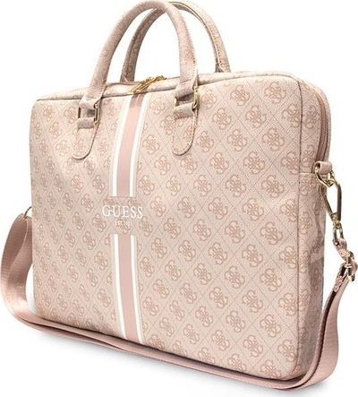 Çantë laptopi Guess 4G Printed Stripes, 15.6", PU, rozë