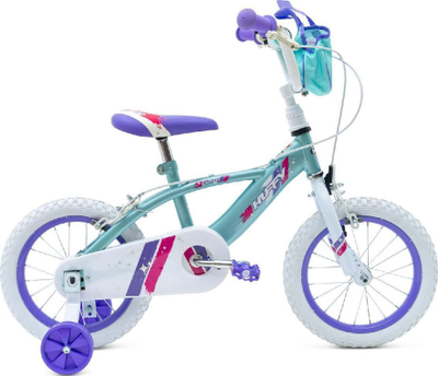 Biçikletë për kalamaj Huffy Glimmer 14", me rrota ndihmëse, teal