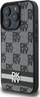 Kapak telefoni DKNY PU Leather Checkered për iPhone 16 Pro Max, me vija, i zi