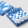 Set shah Printworks Classic Art of Chess Clouds, dizajn për zbukurim, blu me të bardhë