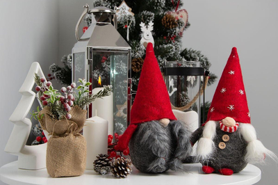Dekor Krishtlindjesh Saska Garden Christmas Gnome Dwarf, 30 cm, i kuq