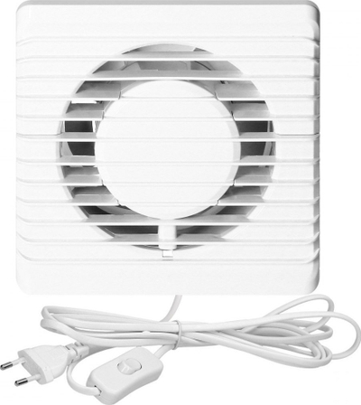 Ventilator banjoje Orno 100mm, montim sipërfaqe, kabllo me çelës, i bardhë