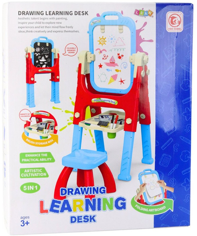 Set tavolinë edukative 5 në 1 me karrige, me aksesorë, blu
