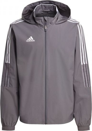 Xhup sportiv Adidas Tiro 21 Allweather GM7389 me kapuç për burra, gri