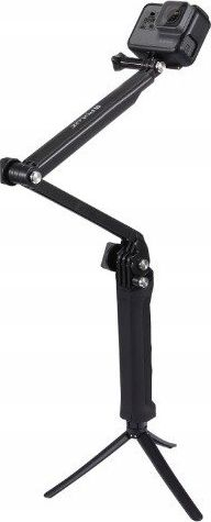 Monopod dorezë 3 në 1 Puluz Three Arm Grip, për GoPro SJCAM Xiaomi, plastik, i zi