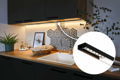Profil LED Paulmann Aluminum Base, 200 cm, për MaxLED, i zi