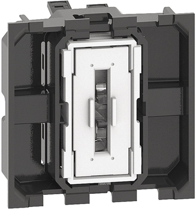 Çelës buton modular Bticino K4001M2A, 1 modul, paketim 10 copë, i zi e bardhë