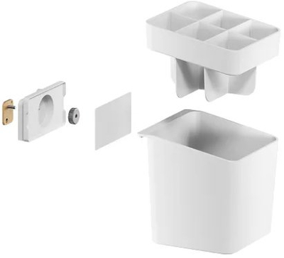 Држач за кујнски садови Tesa KITCHEN, пластичен, со лепак, бел