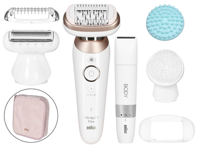 Epilator Braun Silk épil Series 9 Flex 9 481, kokë fleksibile 3D, i bardhë