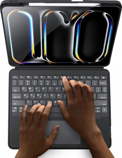 Etui me tastierë Dux Ducis DK për iPad Pro 13 2024, Bluetooth, palosës, e zezë