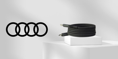 Kabllo kariku Audi USB-C në USB-C 2.0, 60W, 1.2m, e zezë