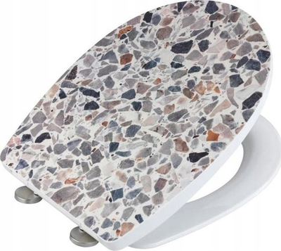 Ulësja WC Wenko Terrazzo, 36.5 x 45 cm, gri e bardhë