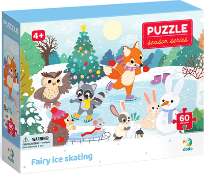 Puzzle Dodo Fairy Ice Skating, 60 pjesë, dimër, shumëngjyrësh