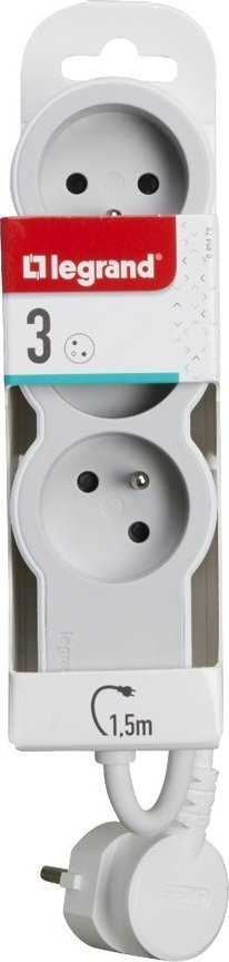 Zgjatues Legrand 049470, 3 dalje, 1.5m, i bardhë gri