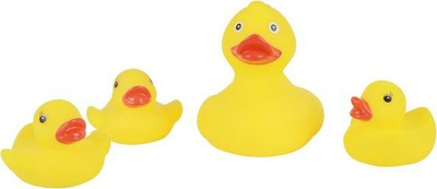 Lodra për banjo Akuku Bath Toys Ducklings, set 4 copë, për bebe, shumëngjyrëshe
