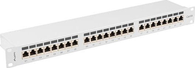 Patch panel Lanberg PPSA-1024-S, 24x RJ-45 Cat.6A, 1U 19", gri