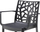 Градинарска столче Bica Matrix Armchair, со потпирачи за раце, полипропилен, црна