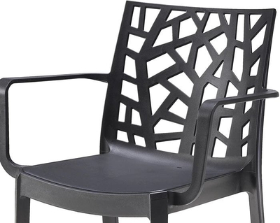Градинарска столче Bica Matrix Armchair, со потпирачи за раце, полипропилен, црна