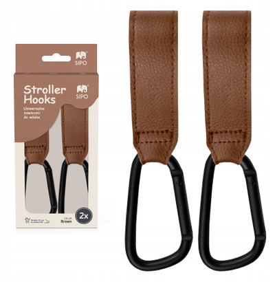 Varëse karroce SIPO Pushchair Hooks, set 2 copë, kapacitet 5 kg, kafe