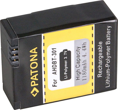 Батерија за камера ПАТОНА Про AHDBT 301, 1180mAh, Ли Пол 3.7V, црна