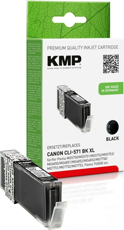 Patron boje KMP për Canon CLI-571, XL, i zi pigment