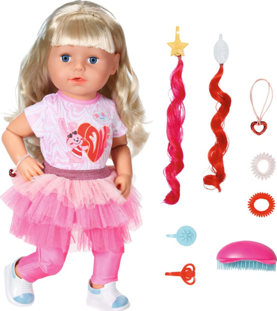 Kukull Zapf Creation BABY Born Big Sister Play &amp; Style, 43 cm, flokë bjonde