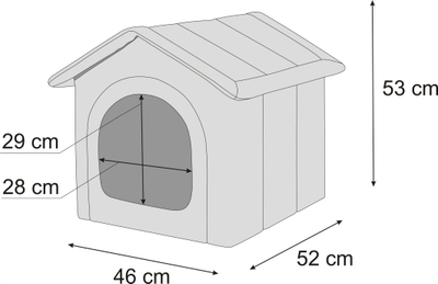 Shtëpi për qen HobbyDog Buda House, 46x52x53 cm, e papërshkueshme nga uji, shumëngjyrëshe