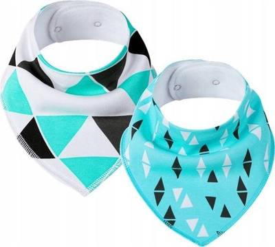 Përparëse-shall për bebe Cotton Bib me trekëndësha shumëngjyrësh, pambuk 100%
