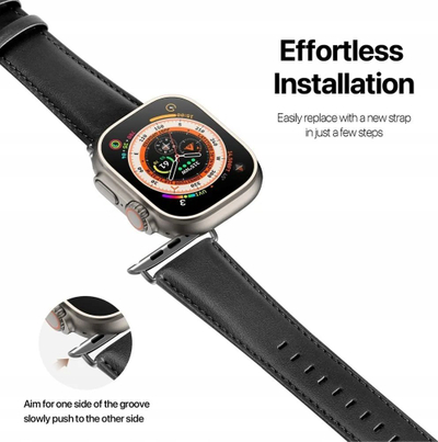 Rrip lëkure Dux Ducis YS për Apple Watch, 38 40 41 mm, i zi