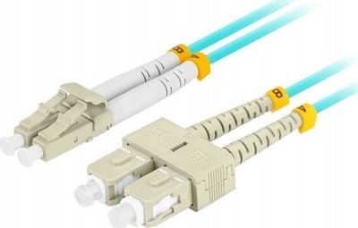 Kabllo fiber optik LANBERG FO-LUSU-MD31-0050-TQ, OM3 LC në SC, 5m, ngjyrë turkeze