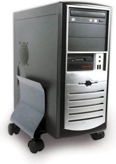 Базамент за системска единица Fellowes Premium 9169201, со тркала, прилагодлив, графитно сив