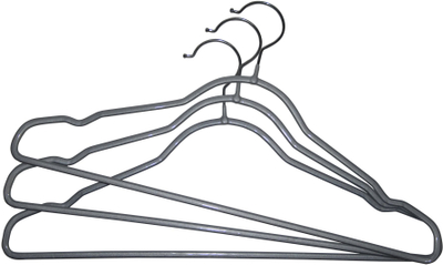 Set varësesh për rroba Silver Non Slip, 3 copë, antirrëshqitëse, ngjyrë argjendi