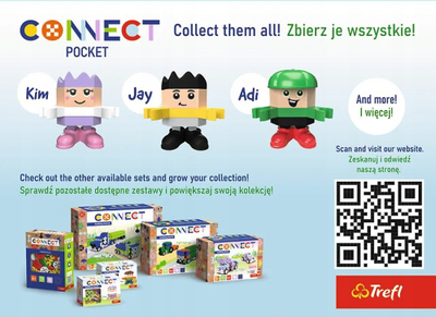 Set ndërtime Trefl CONNECT Pocket 35 Mat for Boys, 35 pjesë, shumëngjyrësh