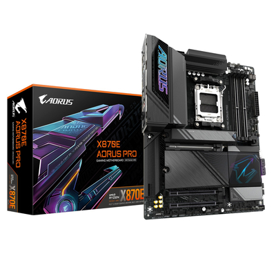 Pllakë amë Gigabyte X870E AORUS PRO, AMD Ryzen 9000, 256GB DDR5, 4xPCIe 5.0, e zezë
